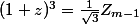 (1+z)^3=\frac{1}{\sqrt{3}}Z_{m-1}